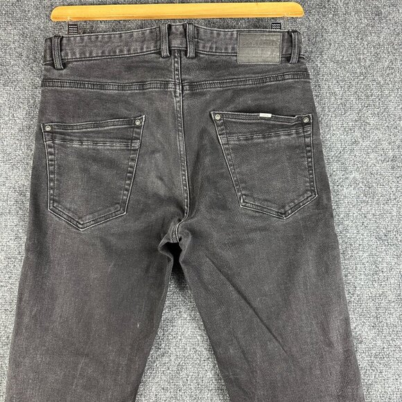 Springfield Jeans Mens 32  Slim Fit Black Wash Cotton Stretch Pockets - Picture 8 of 8